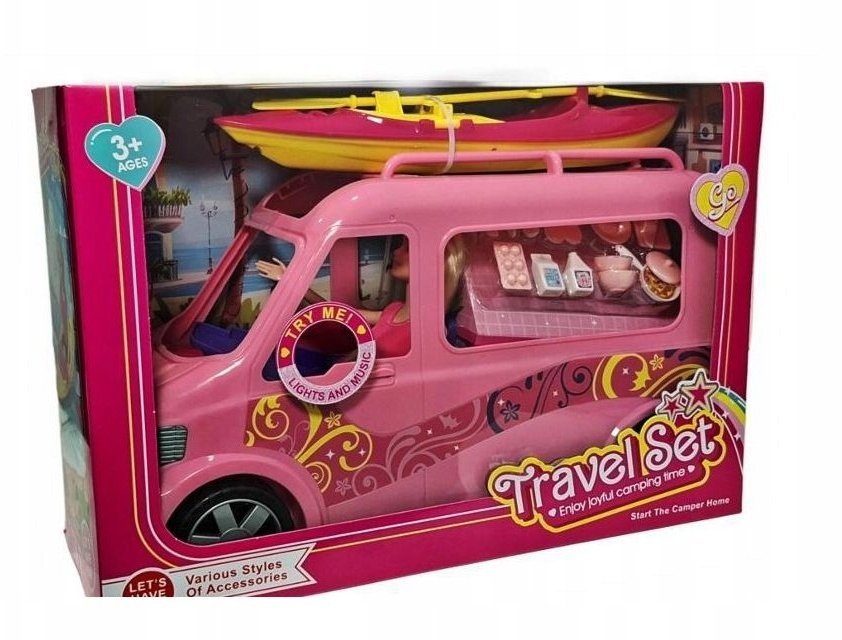 Akcesoria dla lalki kamper ze światłem i dźwiękiem i z akcesoriami