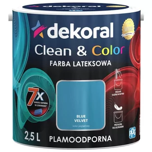 Dekoral Satynowa farba lateksowa Clean & Color blue velvet 2 5 l - Farby wewnętrzne - miniaturka - grafika 1