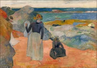 Plakaty - Atthebeach, Paul Gauguin - plakat Wymiar do wyboru: 70x50 cm - miniaturka - grafika 1