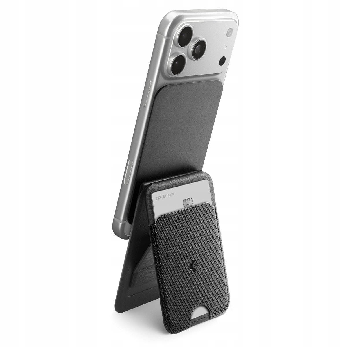 Portfel do MagSafe na 1 kartę z podstawką Stand Spigen Slim Fold Mag S314-3
