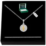 Biżuteria dla dzieci - SREBRNY ŁAŃCUSZEK PANCERKA + MEDALIK PR. 925 PREZENT NA KOMUNIĘ / CHRZEST - miniaturka - grafika 1