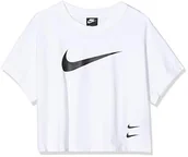 Koszulki i topy damskie - Nike T-shirt damski W Nsw Swsh Top Ss biały biały/czarny X-S - miniaturka - grafika 1