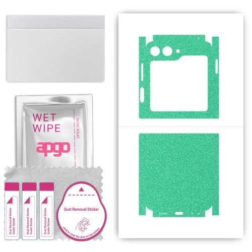 folia naklejka skórka strukturalna na TYŁ+BOKI do Samsung Galaxy Z Flip5 Retro - Seledynowy Pastel Matowy - apgo SKINS