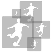 Szablony malarskie - nakleo szablon malarski wielokrotny dla dzieci (5 szt.) // PIŁKARZ SZA-DZI-037 - miniaturka - grafika 1