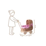 Domki dla lalek - Lala WÓZEK WIKLINOWY DLA LALEK Z POŚCIELĄ 50x30 H45 CM-uniwersalny - miniaturka - grafika 1