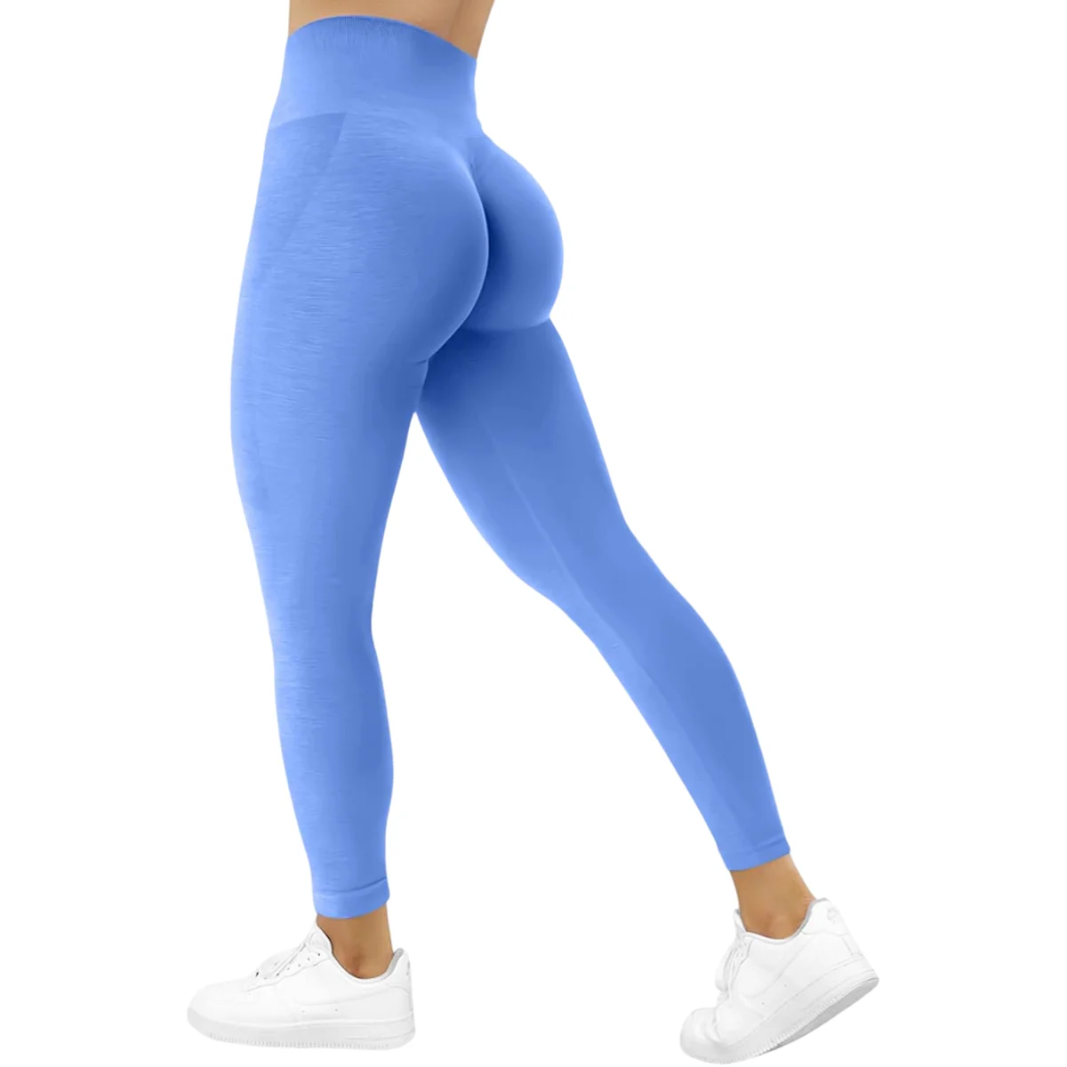 Damskie Legginsy Sportowe Fitness Bezszwowe Push-Up Modelujące Niebieskie L
