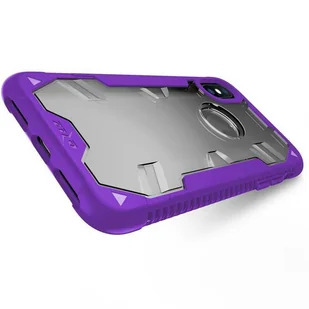 Zizo Proton Case Pancerne etui iPhone X ze szkłem 9H na ekran (Purple/Trans Clear) - Etui i futerały do telefonów - miniaturka - grafika 5