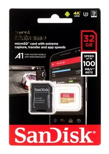 SanDisk Extreme microSDHC 32GB 100/60 MB/s A1 V30 U3 - Karty pamięci - miniaturka - grafika 1