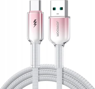 Kabel Joyroom S-A42 Crystal-Clear Series 3A USB-A / USB-C 1.2m biały - Kable USB - miniaturka - grafika 1
