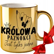 Kubki - ZŁOTY KUBEK DLA STYLISTKI MANIKIURZYSTKI KOLEŻANKI PRZYJACIÓŁKI PAZNOKCIE - miniaturka - grafika 1