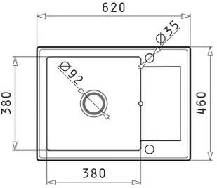 Pyramis KORFU 62x46 1B 1D wanilia 070060801 - Zlewozmywaki - miniaturka - grafika 2