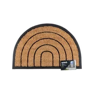 Wycieraczki - Wycieraczka gumowo-kokosowa Walker 60 x 40 cm półokrągły paski brązowy - miniaturka - grafika 1