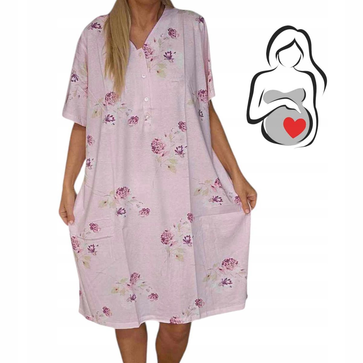 KOSZULA CIĄŻOWA BASII Bawełna rozpinana Karmienie Elegancka 50 52 2XL 3XL