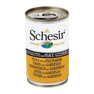 Schesir Natural 24x140g Tuńczyk z sardynkami - Mokra karma dla kotów - miniaturka - grafika 1