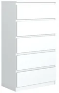Komody - Komoda 5 Szuflad Biała - miniaturka - grafika 1