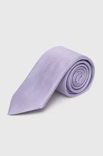 Krawaty i muchy męskie - BOSS krawat jedwabny kolor fioletowy - Boss - grafika 1