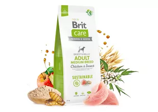 BRIT CARE Dog Sustainable Adult Medium Breed Chicken & Insect 12kg+2kg - Sucha karma dla psów - miniaturka - grafika 4