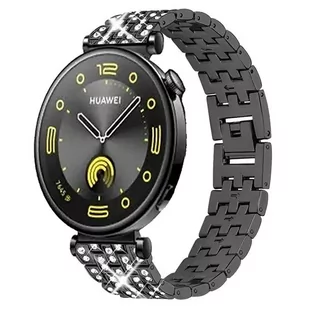 opaska pasek bransoleta DIAMONDS "4" Garmin GARMIN VENU 2S / VENU 3S / Vivoactive 4S / Huawei Watch GT 4 41mm BLACK - Akcesoria do smartwatchy - miniaturka - grafika 1