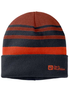 Jack Wolfskin Czapka beanie "Stripy" w kolorze czerwono-granatowym - Czapki damskie - miniaturka - grafika 1