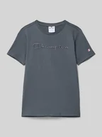 Koszulki dla chłopców - T-shirt z wyhaftowanym logo - miniaturka - grafika 1