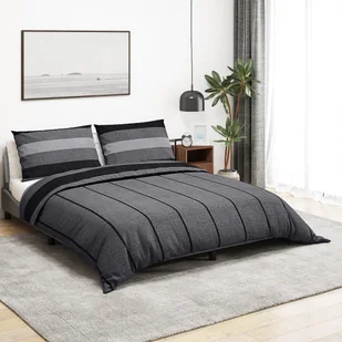 vidaXL Zestaw pościeli, ciemnoszary, 240x220 cm, bawełna - Pościel - miniaturka - grafika 1