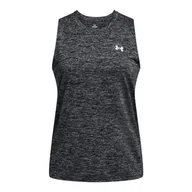 Koszulki sportowe męskie - Under Armour Tech Tank Twist, czarny/biały, SM - miniaturka - grafika 1