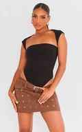 Odzież ciążowa - PRETTYLITTLETHING BODY CZARNE DOPASOWANE 38 EGK - miniaturka - grafika 1