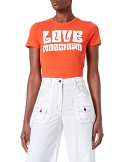 Koszulki i topy damskie - Love Moschino T-shirt damski, pomarańczowy, 40 PL - grafika 1