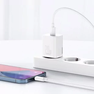 Baseus Super Si 1C szybka ładowarka USB Typ C 20W Power Delivery + kabel USB Typ C - Lightning 1m biały (TZCCSUP-B02) - Kable USB - miniaturka - grafika 12