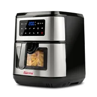 Frytkownice - Girmi FG89 "EcoFrit XXL" Frytkownica powietrzna 9,2 litra z oknem, 2150 W, Czarny/Stal - miniaturka - grafika 1
