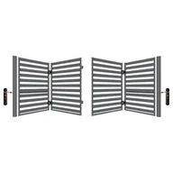 Ogrodzenia - Brama dwuskrzydłowa łamana Dorian ocynk RAL7016 struktura 400 x 154 cm z automatem - miniaturka - grafika 1