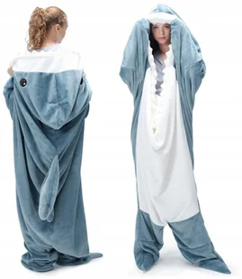 Koc Rekin XXL Bluza Piżama GRUBY Ciepły KocoRekin Zimowy PREZENT - Koce - miniaturka - grafika 1