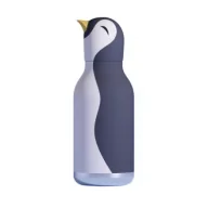 Bidony dla dzieci - Asobu Bestie Pingwin Butelka termiczna ze słomką 460 ml - miniaturka - grafika 1