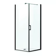 Kabiny prysznicowe - Novoterm LOFT KABINA NATRYSKOWA 80x80x190 cm/5mm+brodzik SLIM 5,5 cm ,czarne profile LAGOS Lagos 80 +brozik - miniaturka - grafika 1