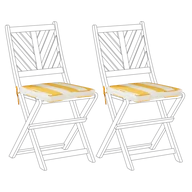 Poduszki ogrodowe - Zestaw 2 poduszek na krzesła ogrodowe żółto-biały TERNI - miniaturka - grafika 1
