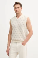 Swetry męskie - Guess kamizelka HORACE męski kolor beżowy M5YR09 Z3OE2 - miniaturka - grafika 1