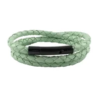 Naszyjniki męskie - König Design skórzany naszyjnik skórzany pasek skórzana bransoletka 4 mm męski naszyjnik 17 cm - 100 cm pleciony, długość: 40 centymetrów, kolor: miętowy zielony - miniaturka - grafika 1