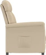 Fotele - vidaXL Fotel z regulacją Kremowy - miniaturka - grafika 1