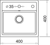 Zlewozmywaki - Pyramis Zlew CAMEA MINI 40x40) 1B biały polarny 70058001) 70058001 - miniaturka - grafika 1