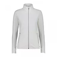 Bluzy damskie - CMP Damska bluza z zamkiem błyskawicznym Pile Stretch Full Zip sweatshirt, Bianco, 48 - miniaturka - grafika 1