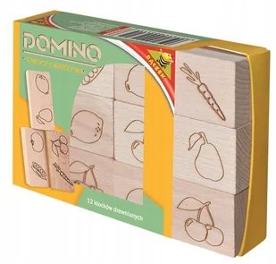 Domino Drewniane - Owoce I Warzywa Oryginał - Klocki - miniaturka - grafika 1