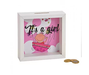Drewniana skarbonka dla dziewczynki It’s a girl - Skarbonki - miniaturka - grafika 1