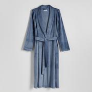 Piżamy damskie - Reserved - Welurowy szlafrok - Niebieski - miniaturka - grafika 1