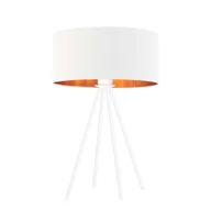 Lampy stojące - Biała lampa stołowa w stylu glamour SIERRA GOLD ze złotym wykończeniem - miniaturka - grafika 1