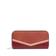 Portfele - Hexagona Długi portfel - kompatybilny z kartami kredytowymi, CNI, prawem jazdy, paszport i szarą kartą - dla kobiet - kolekcja Java, Koniak/Wielokolorowy, Taille unique - miniaturka - grafika 1