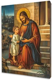Ikona Jezus z Chłopcem- Doskonały Prezent dla Dziecka - Ikony i obrazy sakralne Ikona Jezus z Chłopcem- Doskonały Prezent dla Dziecka - Ikony i obrazy sakralne - miniaturka - grafika 1