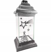 Lampiony i znicze - Znicz Szklany Choinka Boże Narodzenie Kapliczka Na Święta Srebrna 31Cm - miniaturka - grafika 1