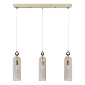 Lampy sufitowe - Potrójna lampa wisząca Regina 1240 szklane tuby złoty przezroczysty - miniaturka - grafika 1