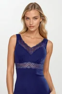 Koszulki i topy damskie - Koszulka damska z szerokimi ramiączkami i koronkowym wykończeniem Ronia granatowa 2XL - miniaturka - grafika 1