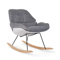 Fotele i pufy dla dzieci - CHILDHOME CHILDHOME - Fotel bujany Lounge White/Grey - miniaturka - grafika 1